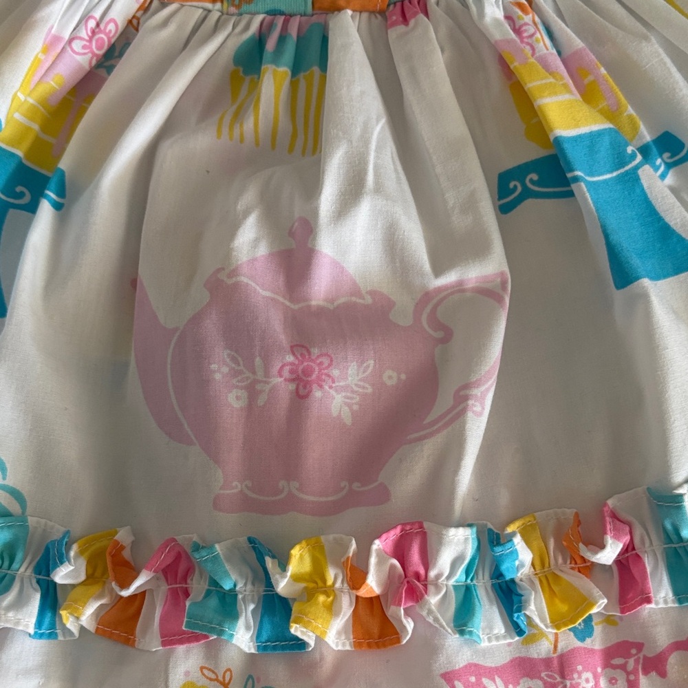 Eleanor Rose Tea Party Birthday Party Teapot  Kids Baby Dress Colorful Size 12M - Picture 5 of 8